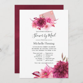 Burgund und Blush Baby oder Brautparty per Mail Einladung