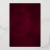 Burgund und Blush Bloral Wedding Rose Gold Folieneinladung (Rückseite)