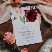 Burgund und Blush Brautparty Einladung