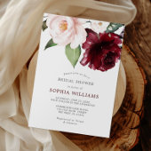 Burgund und Blush Brautparty Einladung