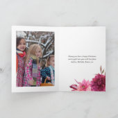 Burgund und Blush Erntedank Foto Feiertagskarte (Innenseite)