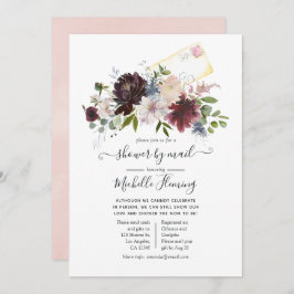 Burgund und Blush Floral Baby Dusche by Mail Einladung