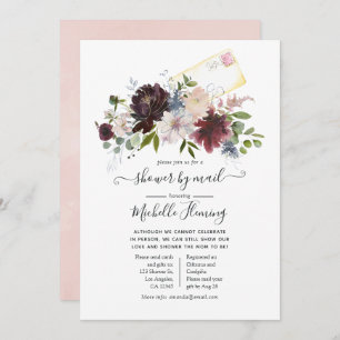 Burgund und Blush Floral Baby Dusche by Mail Einladung