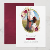 Burgund und Blush Geometrische Bläschen Ankündigung (Vorne/Hinten)