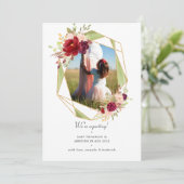 Burgund und Blush Geometrische Bläschen Ankündigung (Stehend Vorderseite)