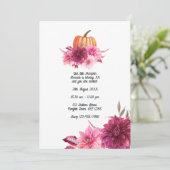 Burgund und Blush Herbst Pumpkin Geburtstag Einladung (Stehend Vorderseite)