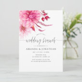 Burgund und Blush Hochzeit im Herbst Brunch Einladung (Stehend Vorderseite)