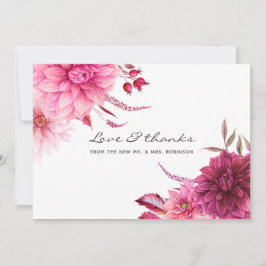 Burgund und Blush Hochzeit im Herbst Herbst Dankeskarte