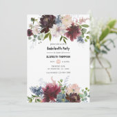 Burgund und Blush Junggeselinnen-Abschied Einladung (Stehend Vorderseite)