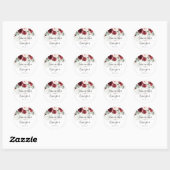 Burgund und Blush Pink Bloral Wedding Stickers (Blatt)