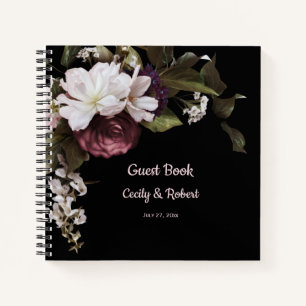 Burgund und Blush Pink Florals WedgGuest Notizblock