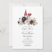 Burgund und Blush Themenpaare Dusche Einladung (Vorderseite)