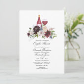 Burgund und Blush Themenpaare Dusche Einladung (Stehend Vorderseite)