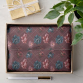 Burgund und Blüten (Design 2 Red Series) Seidenpapier (Geschenk)