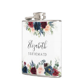 Burgund und Brautparty der Marine Flachmann (Links)