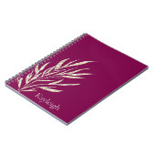 Burgund und Champagne Gold Glitzer Blätter Notizblock (Linke Seite)