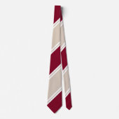 Burgund und Champagner-farbener Regimentalstreifen Krawatte (Vorderseite)