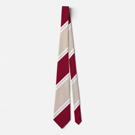 Burgund und Champagner-farbener Regimentalstreifen Krawatte (Vorderseite)
