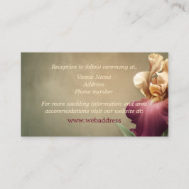 Burgund und Cream Iris Wedding Card Begleitkarte