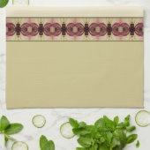 Burgund und Creme dekoriert Geschirrtuch (Gefaltet)