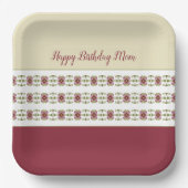 Burgund und Creme Pappteller (Vorderseite)