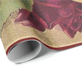 Burgund und Creme Rose / Weihnachten Geschenkpapier (Rolleneckpunkt)