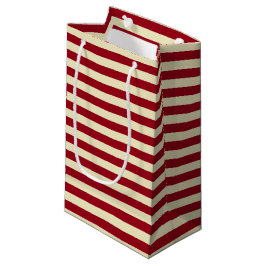 Burgund und Creme Streifen Kleine Geschenktüte