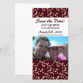 Burgund- und CremKirschblüten Save the Date (Vorne/Hinten)