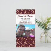 Burgund- und CremKirschblüten Save the Date (Stehend Vorderseite)
