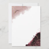 Burgund und Dusty Rose Wasserfarben Kinderdusche Einladung (Rückseite)