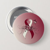 Burgund und Elfenbeinband mit Schmetterling Button (Vorne & Hinten)