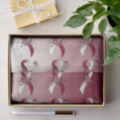 Burgund und Elfenbeinband mit Schmetterling Seidenpapier (Geschenk)