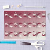 Burgund und Elfenbeinband mit Schmetterling Seidenpapier (Handwerk)