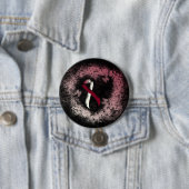 Burgund und Elfenbeinküste Grunge Herz Button (Beispiel)