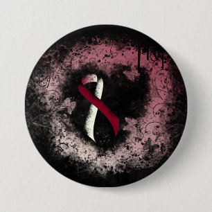 Burgund und Elfenbeinküste Grunge Herz Button