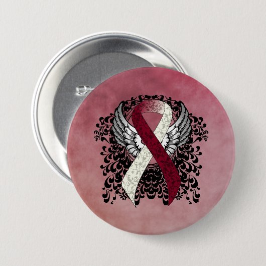 Burgund und Elfenbeinküste mit Flügeln Button (Vorne & Hinten)