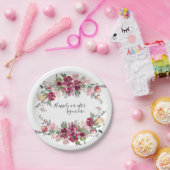 Burgund und Erröten mit Zitatshochzeit Pappteller (Party)