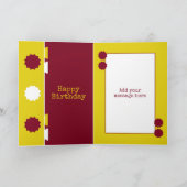 Burgund und gelb 90. Geburtstag Karte (Innenseite)