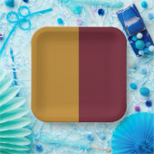 Burgund und Gelb Pappteller (Party)