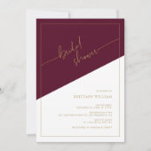 Burgund und geometrisches Brautparty Einladung (Vorderseite)