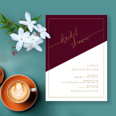 Burgund und geometrisches Brautparty Einladung