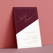 Burgund und geometrisches Brautparty Einladung