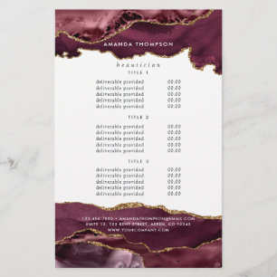Burgund und Gold Achat Edelstein Preise Flyer