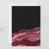 Burgund und Gold Agate Brautparty Einladung (Rückseite)