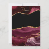 Burgund und Gold Agate Couples Dusche Einladung (Rückseite)