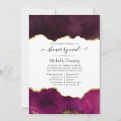 Burgund und Gold Agate Dusche by Mail Einladung (Vorderseite)