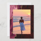 Burgund und Gold Agate Feier des Lebens Einladung (Rückseite)