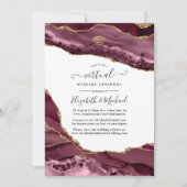 Burgund und Gold Agate Online Virtual Wedding Einladung (Vorderseite)