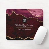 Burgund und Gold Agate Wertvoll Stone Business Mousepad (Mit Mouse)