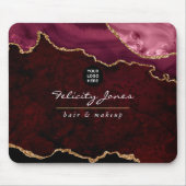 Burgund und Gold Agate Wertvoll Stone Business Mousepad (Vorne)